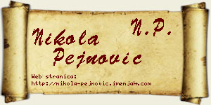 Nikola Pejnović vizit kartica